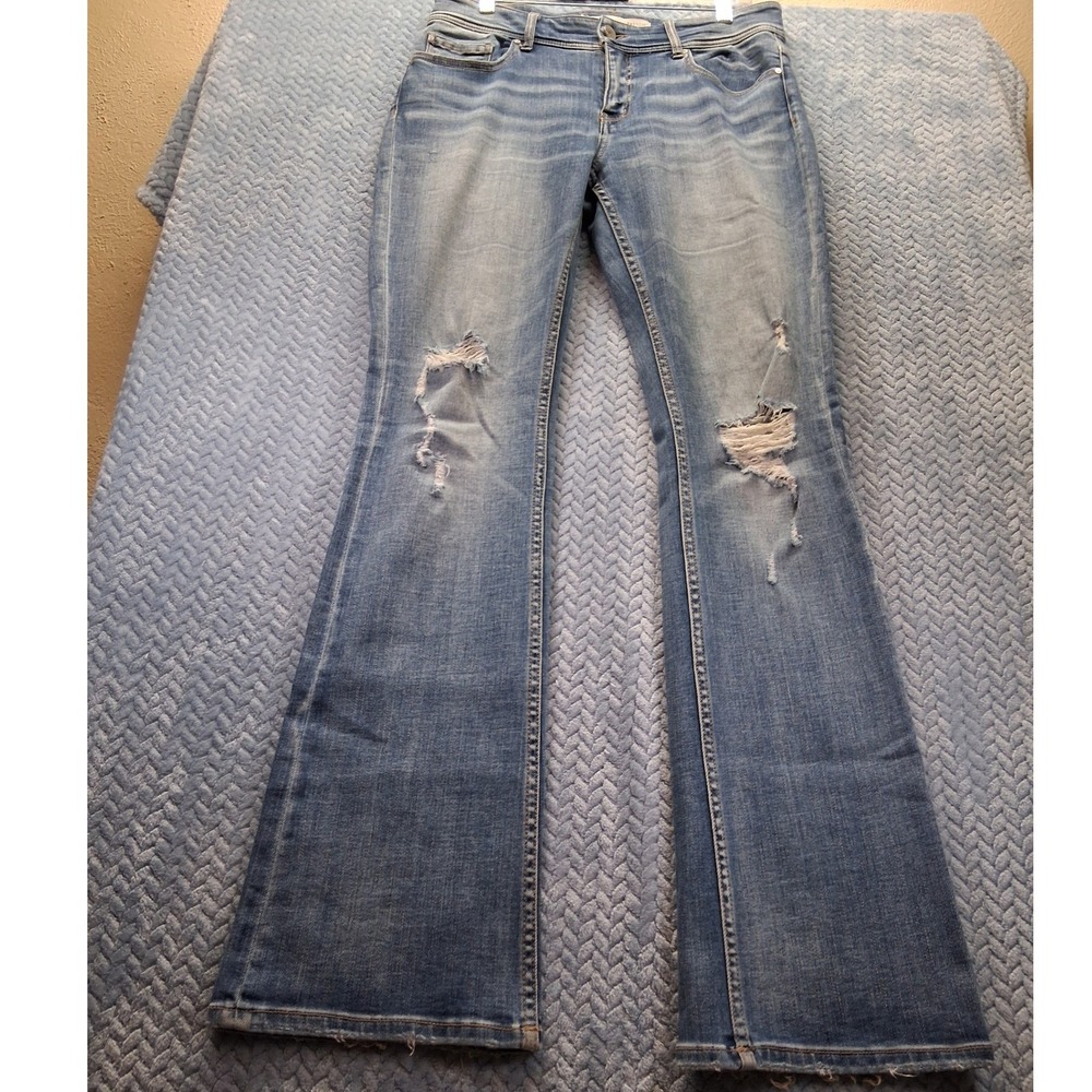 BKE Payton Bootcut Jeans Womens 29x33.5 Mid Rise Distressed Medium Wash Denim